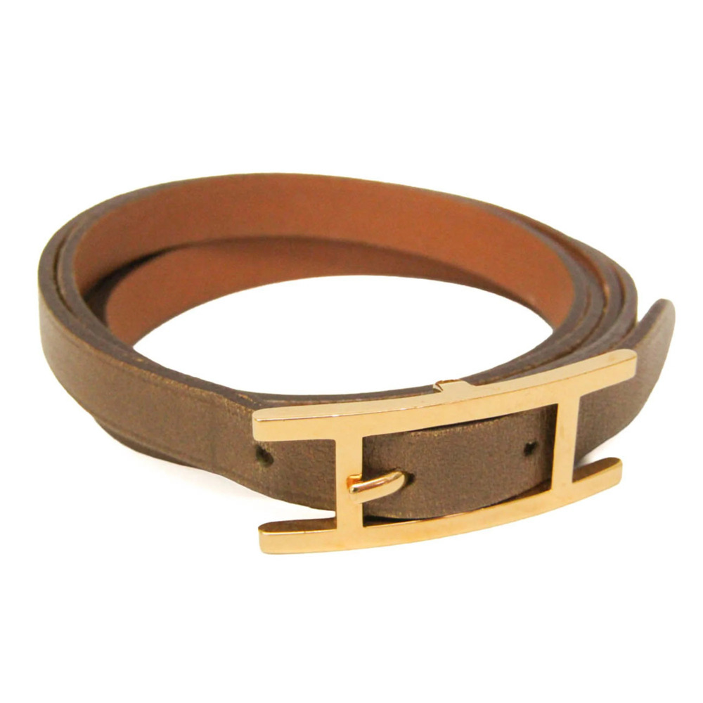 HERMES Cream Leather Bracelet